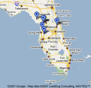Locations of murders